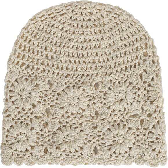 Women Cotton Crochet Slouchy Beanie Hat Handmade Summer Skull Cap Soft Foldable main image 7